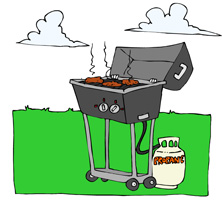Burgers on BBQ Illustration