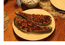 Delicious stuffed eggplant boats