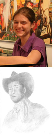 Angelica and her sketch of Roy Rogers