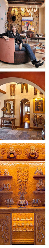 Kris and 3 rooms of her work