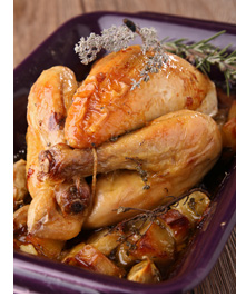 Delicious garlicky roast chicken