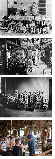 Collage of old Schroeder factory photos