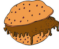 Drawing of a Sloppy Joe sandwich
