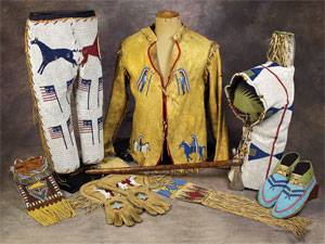 collage photo of native american auction items