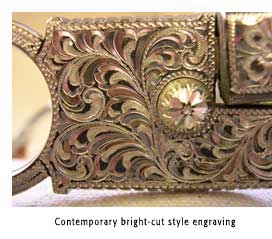 Contemporary bright cut style engraving