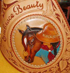 detail of one of Lisa's saddles